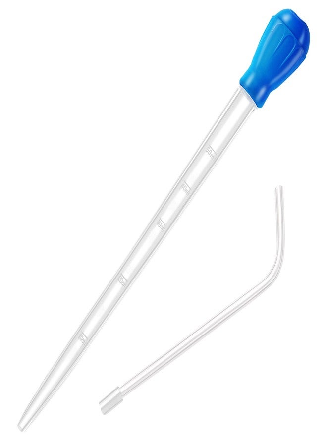 Depeew 50ml Aquarium Coral Fish Feeder, 27.7IN Extra Long Turkey Baster for Aquarium Siphon for Fish Tank Water Changer, Aquarium Cleaning Tools, Blue - Image 1